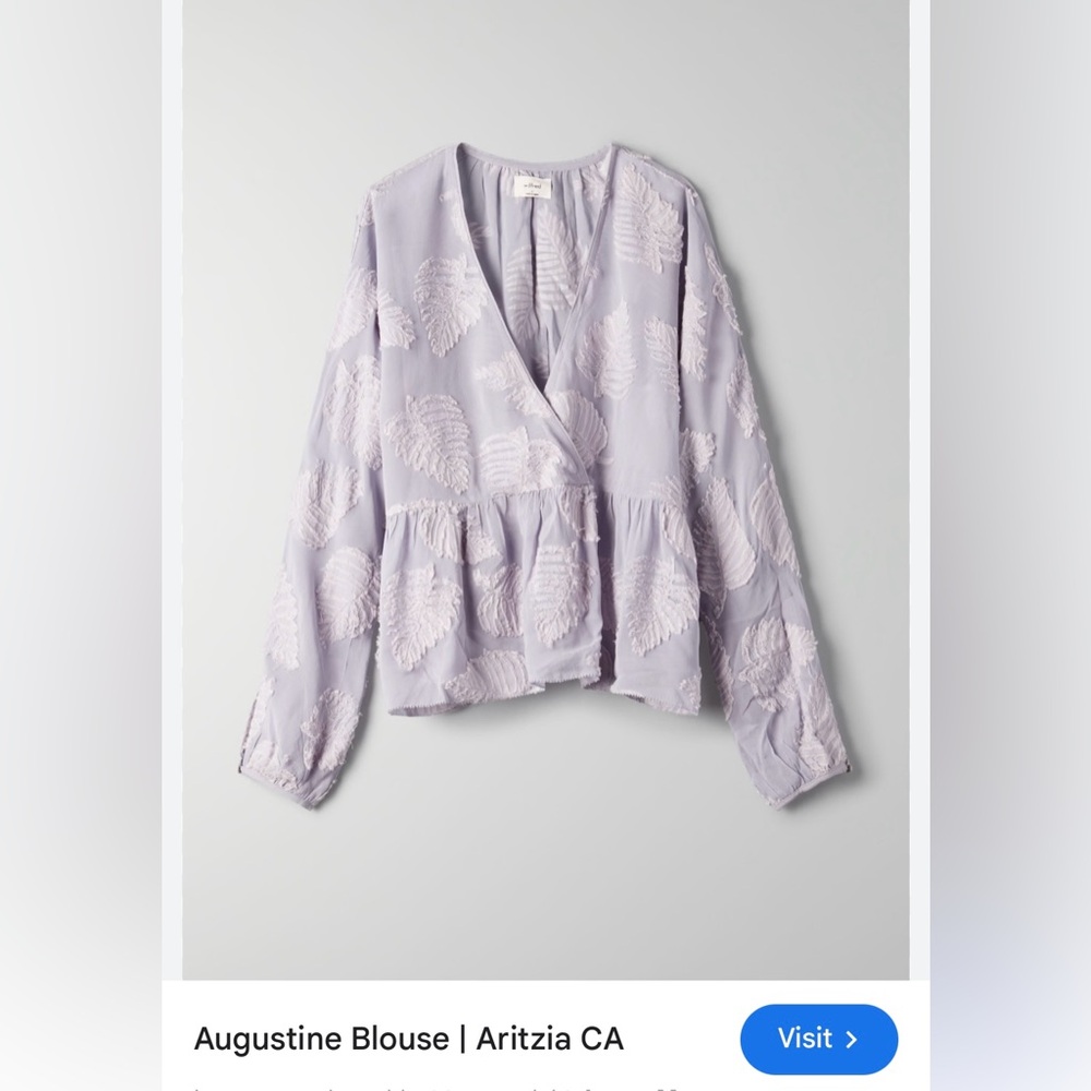 Wilfred Lavender Textured Wrap Blouse